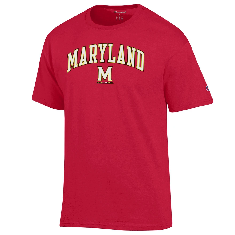 Men's Champion  Red Maryland Terrapins Arch Over Logo T-Shirt