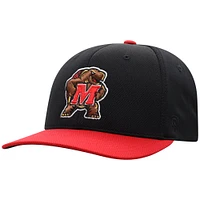 Men's Top of the World  Black Maryland Terrapins Reflex Fitted Hat