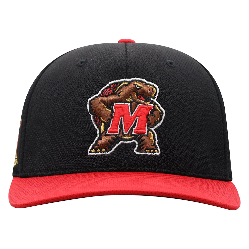 Men's Top of the World  Black Maryland Terrapins Reflex Fitted Hat