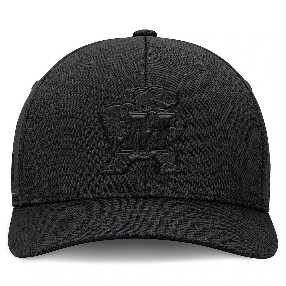 Men's Top of the World  Black Maryland Terrapins Reflex Performance Flex Hat