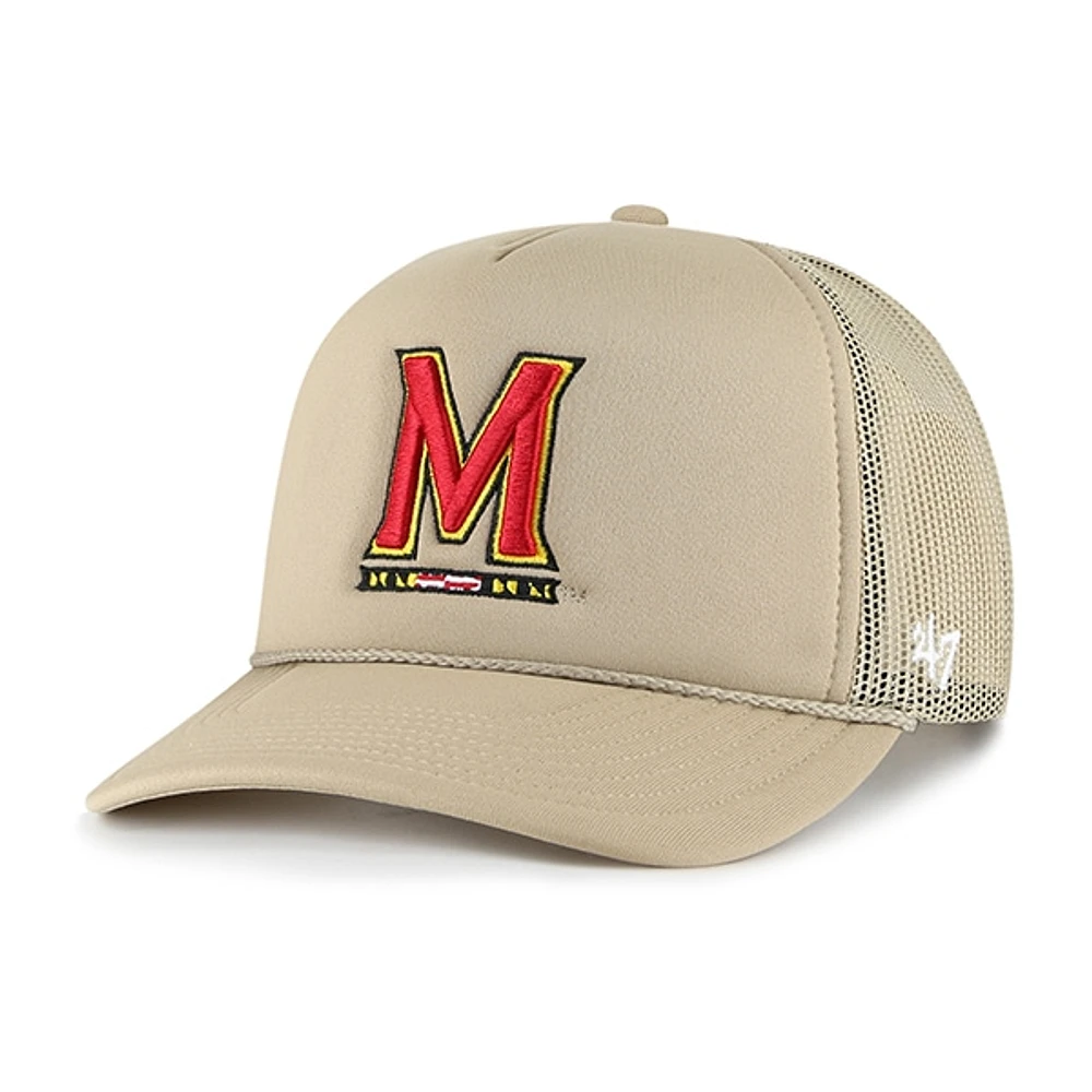 Men's '47 Khaki Maryland Terrapins Foam Front Mesh Trucker Snapback Hat