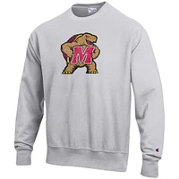 Sweat-shirt à armure inversée avec logo Maryland Terrapins Vault pour homme, gris chiné, champion