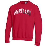 Men's Champion  Red Maryland Terrapins Basic Arch Fleece Pullover Sweatshirt