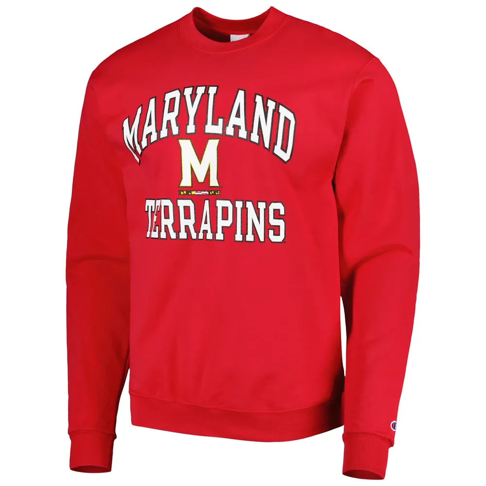 Men's Champion Red Maryland Terrapins High Motor Pullover Sweatshirt