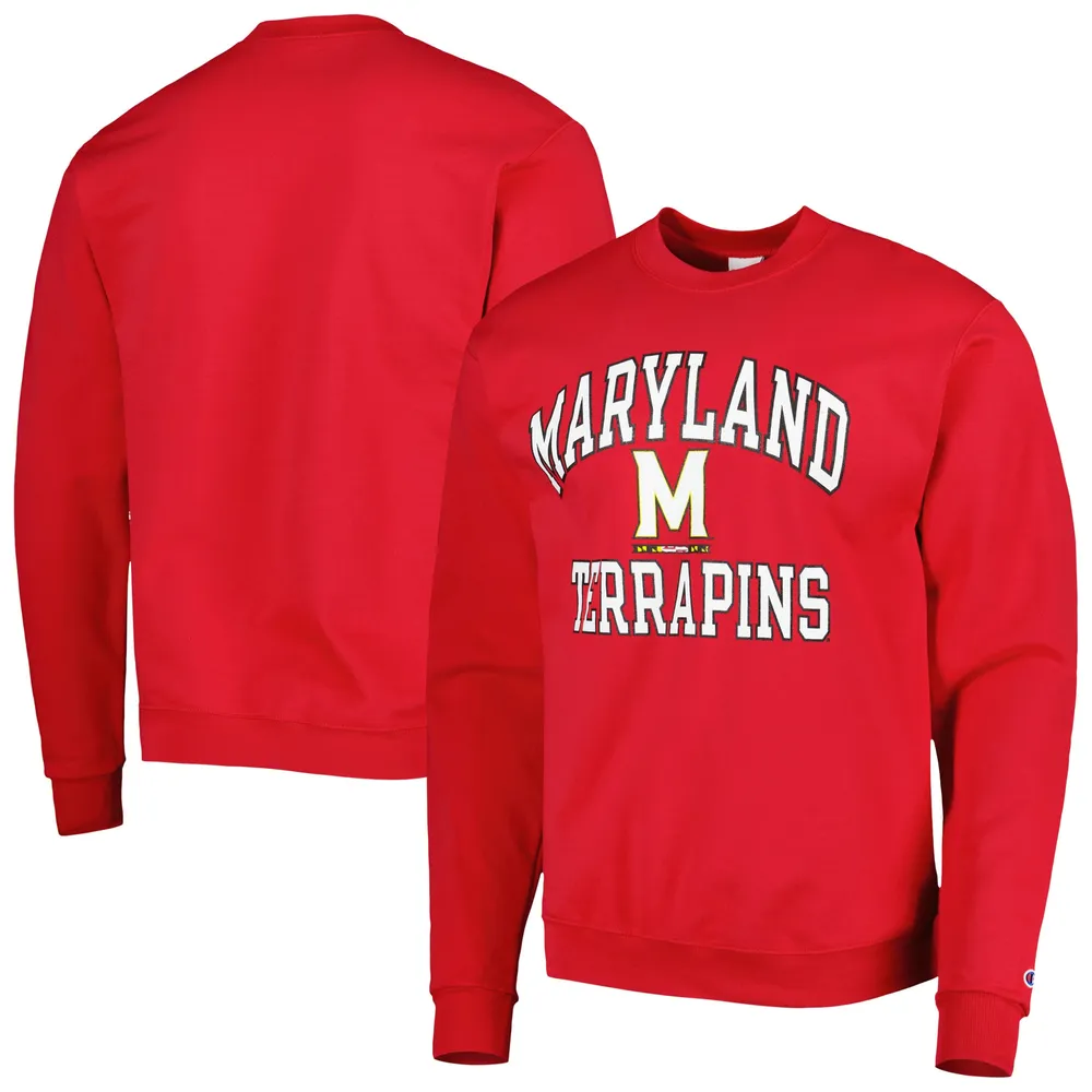 Men's Champion Red Maryland Terrapins High Motor Pullover Sweatshirt