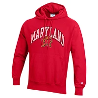 Men's Champion Red Maryland Terrapins Vault Late Night Reverse Weave Pullover Hoodie