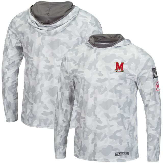 Colosseum Arctic Camo Maryland Terrapins OHT Military Appreciation Sweat à capuche manches longues pour homme