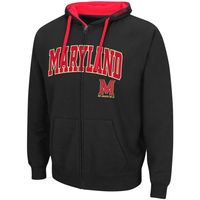 Men's Colosseum Black Maryland Terrapins Big & Tall Full-Zip Hoodie