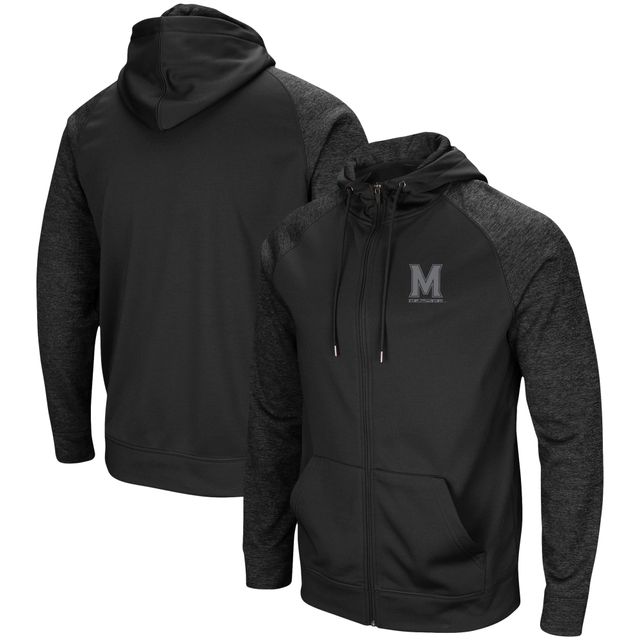 Sweat à capuche entièrement zippé Colosseum Maryland Terrapins Blackout 3.0 ton sur pour homme