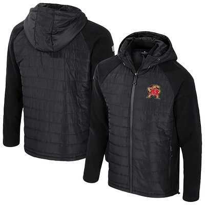 Veste à capuche entièrement zippée pour homme Colosseum Black Maryland Terrapins Block The Sun