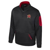 Men's Colosseum Black Maryland Terrapins Mainframe Quarter-Zip Fleece Jacket