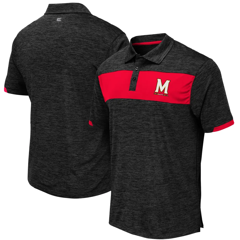 Men's Colosseum Black Maryland Terrapins Nelson Polo