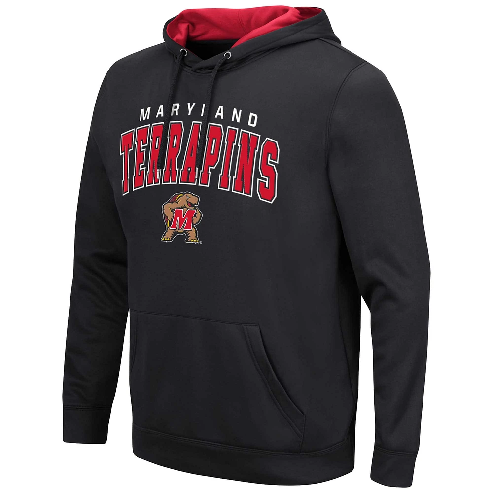 Men's Colosseum Black Maryland Terrapins Resistance Pullover Hoodie