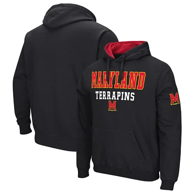 Men's Colosseum Black Maryland Terrapins Sunrise Pullover Hoodie