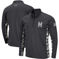 Men's Colosseum Charcoal Maryland Terrapins OHT Military Appreciation Digital Camo Lightweight Quarter-Zip Pullover