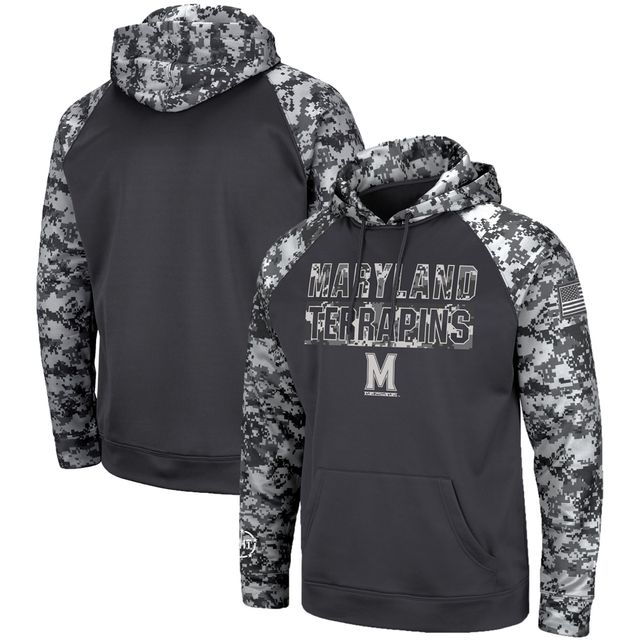 Sweat à capuche Colosseum Charcoal Maryland Terrapins OHT Military Appreciation Digital Camo pour homme