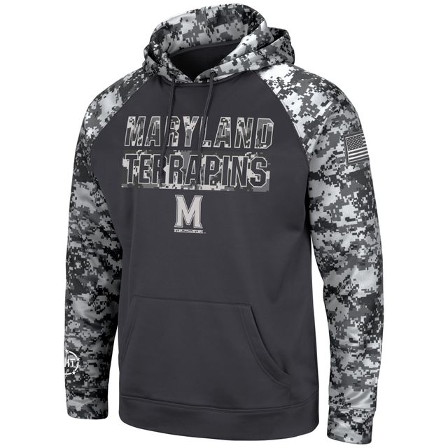 Sweat à capuche Colosseum Charcoal Maryland Terrapins OHT Military Appreciation Digital Camo pour homme