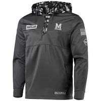 Men's Colosseum Charcoal Maryland Terrapins OHT Military Appreciation Digital Camo Quarter-Zip Hoodie