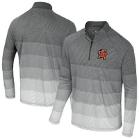 Coupe-vent à glissière quart de zip en maille rayée raglan pour hommes Colosseum Gray Maryland Terrapins AI