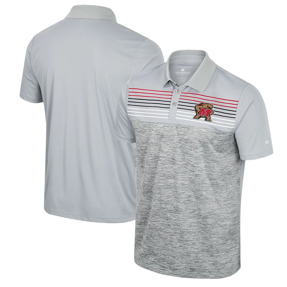 Polo cybernétique Colosseum Maryland Terrapins pour homme gris