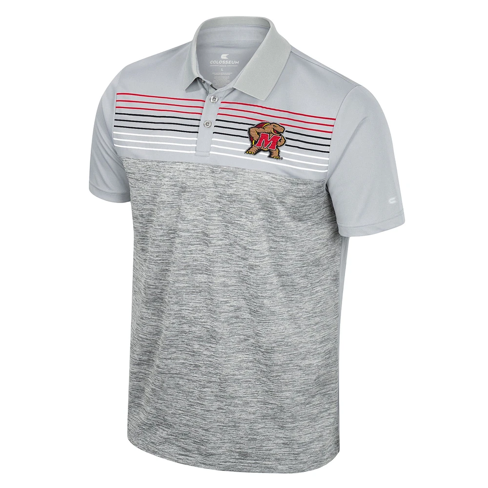 Men's Colosseum Gray Maryland Terrapins Cybernetic Polo