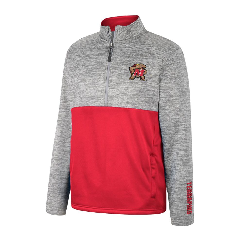 Men's Colosseum Gray Maryland Terrapins John Half-Zip Jacket