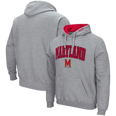 Chandail à capuchon Colosseum Maryland Terrapins Arch & Logo 3.0 gris chiné pour homme