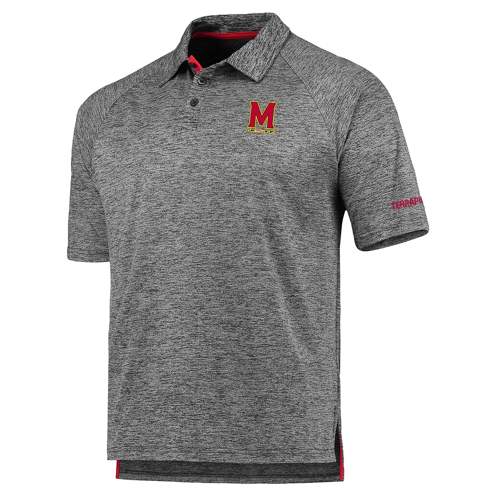 Men's Colosseum Heather Gray Maryland Terrapins Down Swing Polo