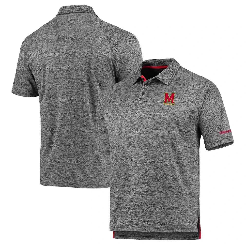 Men's Colosseum Heather Gray Maryland Terrapins Down Swing Polo