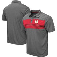 Men's Colosseum Heathered Charcoal Maryland Terrapins Team Smithers Polo