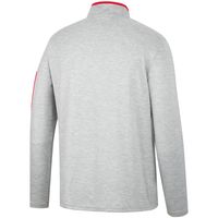 Men's Colosseum Heathered Gray/Red Maryland Terrapins Country Club Windshirt Quarter-Zip Jacket