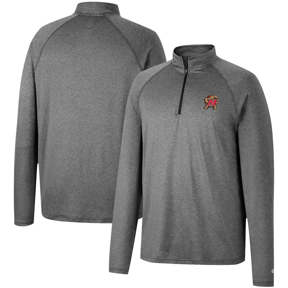 Men's Colosseum Heathered Gray Maryland Terrapins Earth First Raglan Quarter-Zip Windshirt