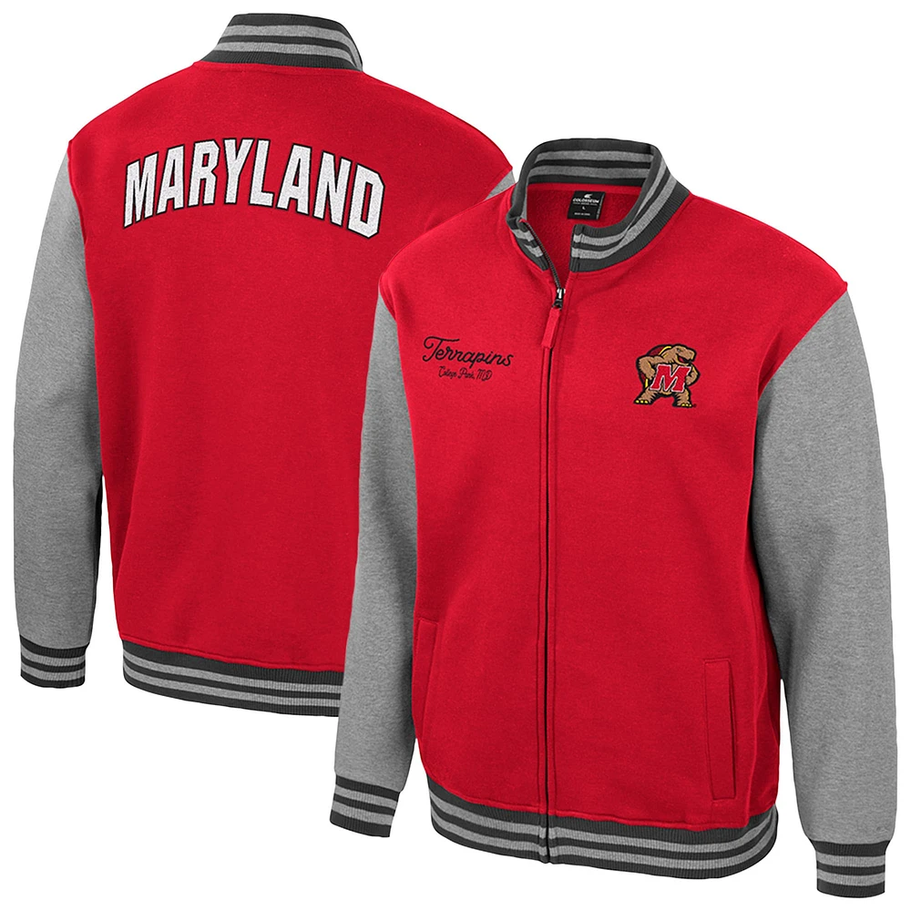 Veste universitaire entièrement zippée Ambi-Turner pour homme Maryland Terrapins Colosseum Red