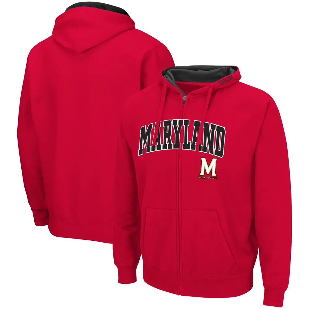 Colosseum Red Maryland Terrapins Arch & Logo 3.0 Sweat à capuche entièrement zippé pour homme