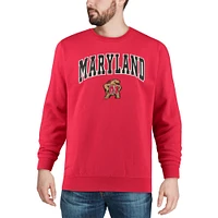 Men's Colosseum Red Maryland Terrapins Arch & Logo Crew Neck Sweatshirt