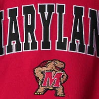 Men's Colosseum Red Maryland Terrapins Arch & Logo Crew Neck Sweatshirt