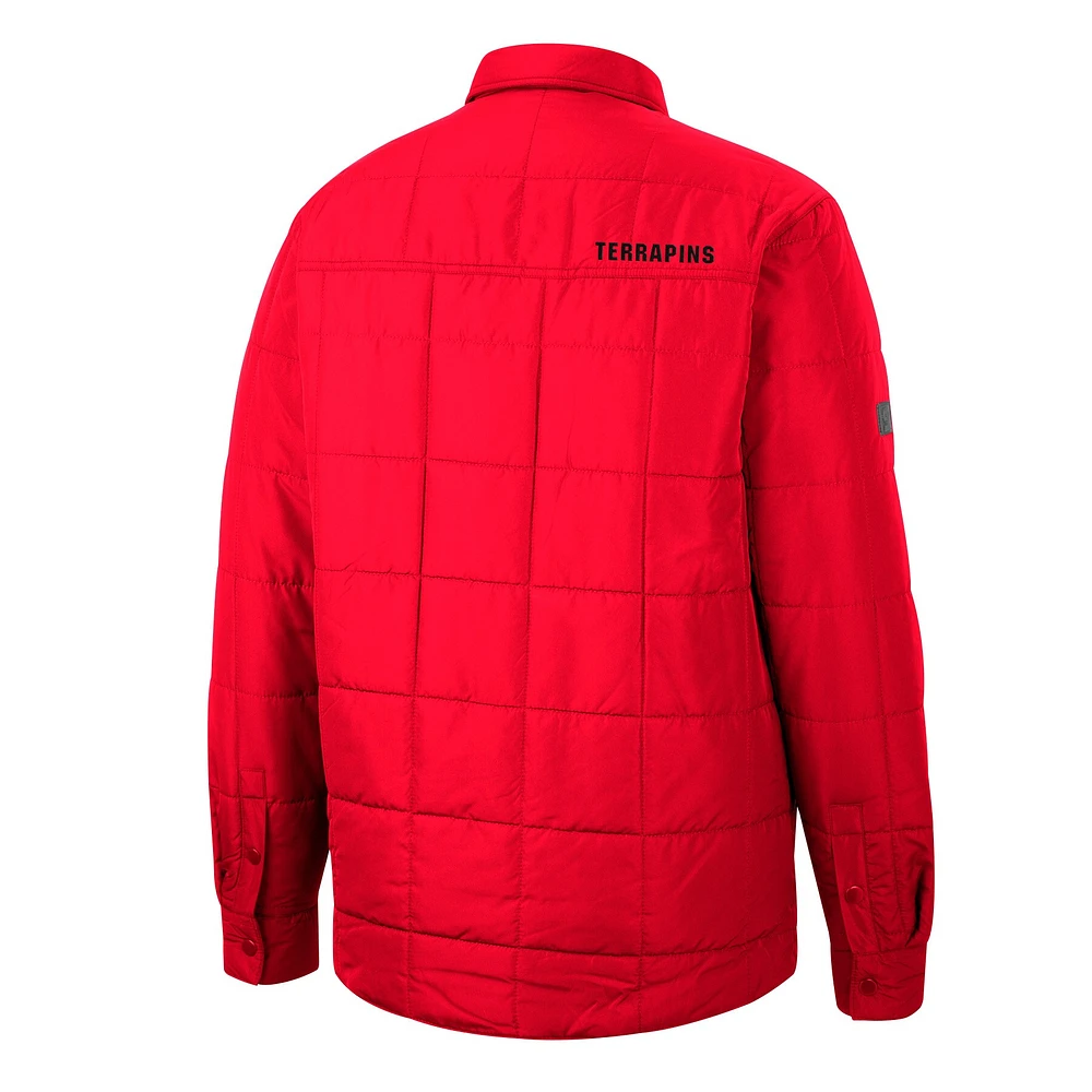 Men's Colosseum Red Maryland Terrapins Detonate Quilted Full-Snap Jacket