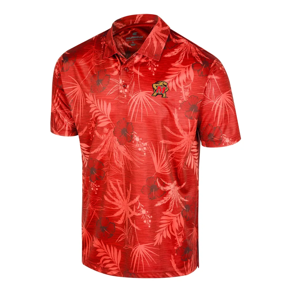 Men's Colosseum Red Maryland Terrapins Palms Team Polo