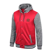 Men's Colosseum Red Maryland Terrapins Robinson Hoodie Full-Snap Jacket