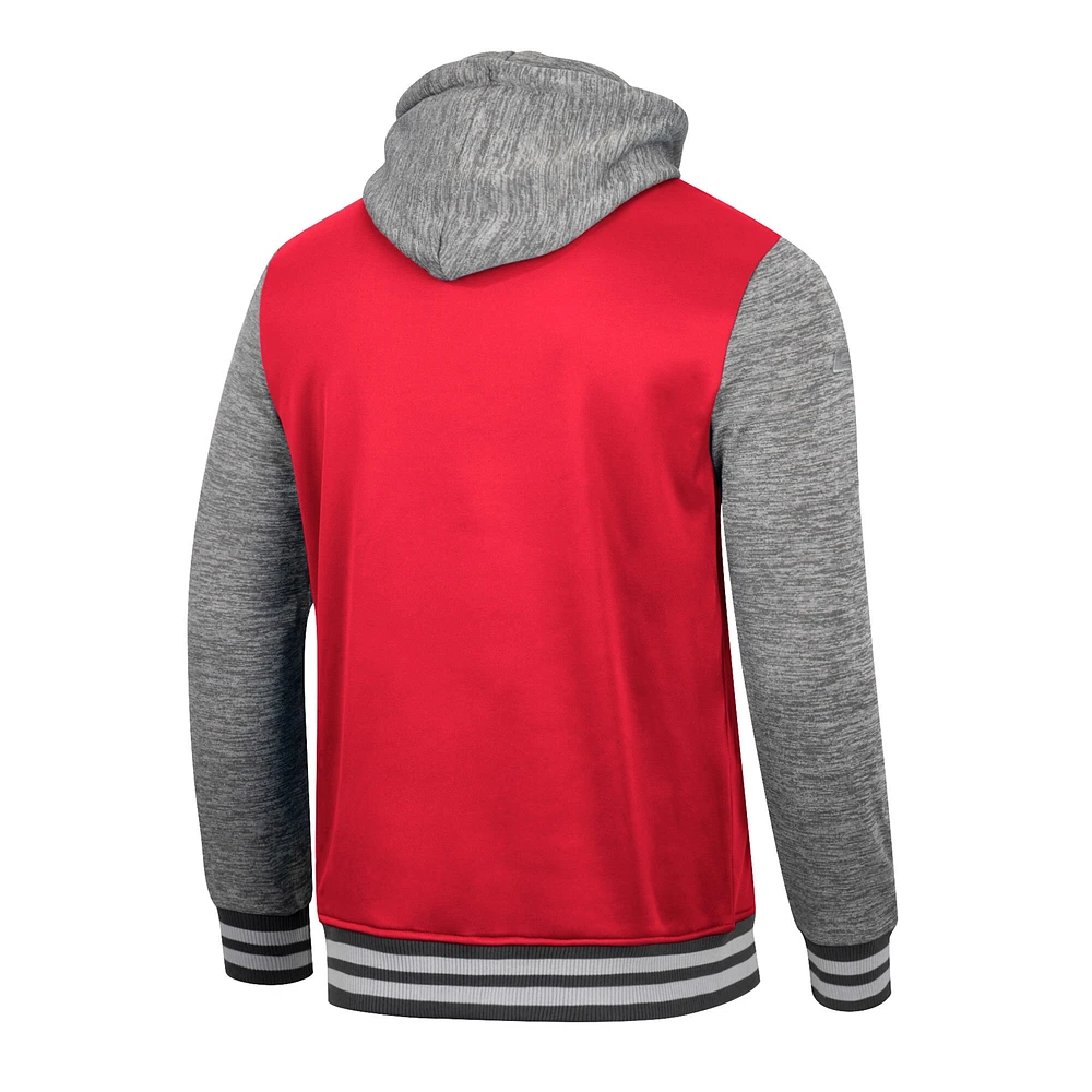 Men's Colosseum Red Maryland Terrapins Robinson Hoodie Full-Snap Jacket