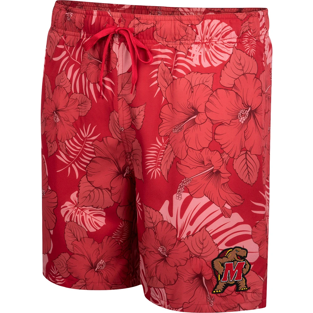 Men's Colosseum Red Maryland Terrapins The Dude Swim Shorts
