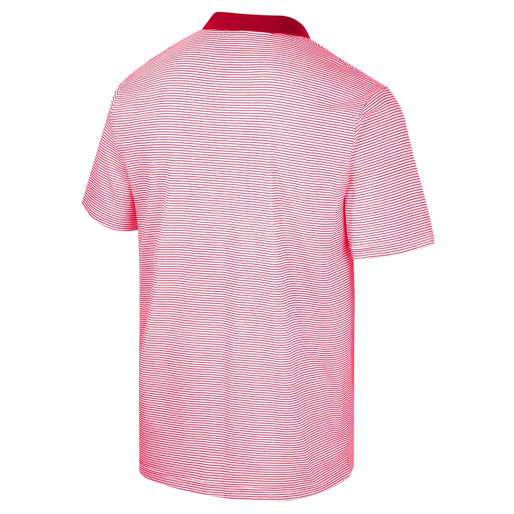 Men's Colosseum White/Red Maryland Terrapins Print Stripe Polo