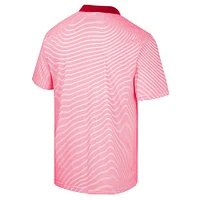 Men's Colosseum White/Red Maryland Terrapins Print Stripe Polo