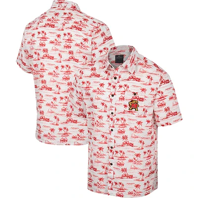 Chemise boutonnée Colosseum Maryland Terrapins Spontaneous is Romantic Camp pour homme, blanc