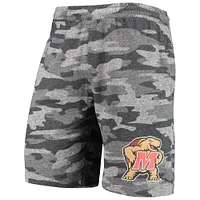 Men's Concepts Sport Charcoal/Gray Maryland Terrapins Camo Backup Terry Jam Lounge Shorts