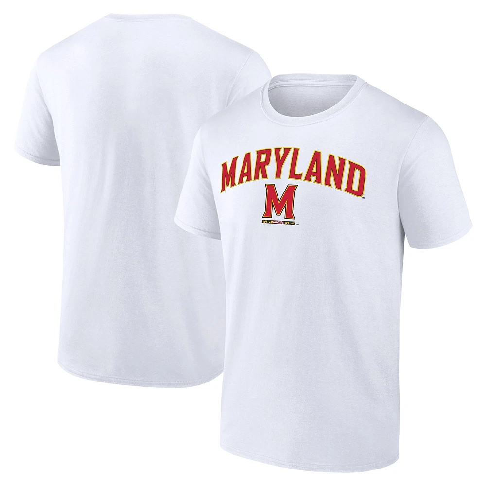 T-shirt blanc fanatiques du campus des Terrapins Maryland pour hommes