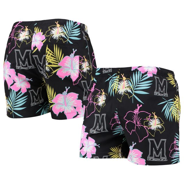 Maillot de bain noir FOCO Maryland Terrapins à fleurs fluo pour homme