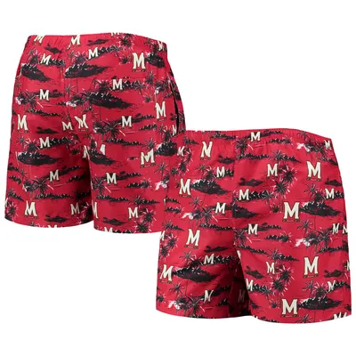 Maryland Terrapins FOCO Island Palm Swim Trunks - Red