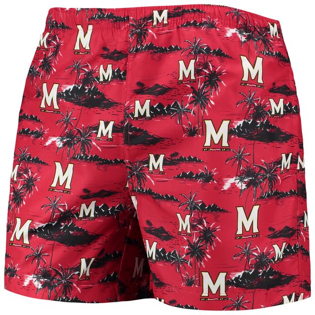 Maillot de bain FOCO pour homme rouge Maryland Terrapins Island Palm