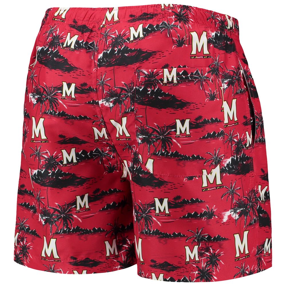 Men's FOCO Red Maryland Terrapins Island Palm Swim Trunks